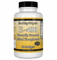 Вітамін Healthy Origins Вітамін Е, Суміш Токоферолів, Vitamin E 400 МО, 90 капсул (HO15144)
