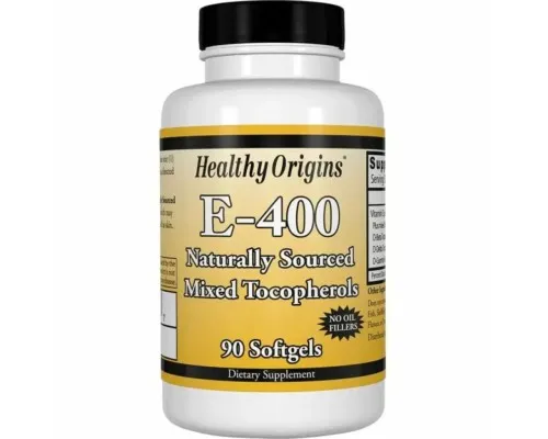 Вітамін Healthy Origins Вітамін Е, Суміш Токоферолів, Vitamin E 400 МО, 90 капсул (HO15144)