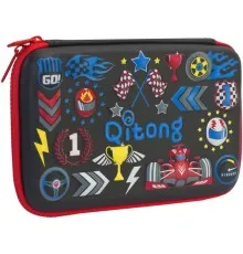Пенал Cool For School з тисненням 1 відділення Чорний (QT-3992-Black)