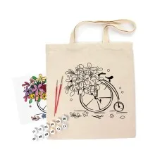 Набір для творчості Rosa екосумка-розмальовка, Квітковий велосипед 38х42см (4823098538448)