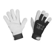 Захисні рукавички Neo Tools козяча шкіра, фіксація зап’ястя, р.9, чорно-білий (97-655-9)