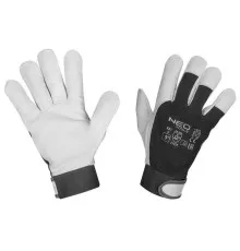Защитные перчатки Neo Tools козья кожа, фиксация запястья, р.9, черно-белый (97-655-9)