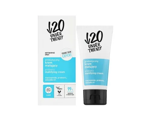 Крем для обличчя Under Twenty Prebiotic Mattifying Cream Матувальний пробіотичний 50 мл (5900717511811)