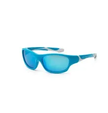 Детские солнцезащитные очки Koolsun Sport бирюзово-белый 6-12 лет (KS-SPBLSH006)