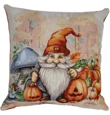 Подушка Прованс гобеленова Гарбузові гноми з синім грибом 45х45 см (036206)