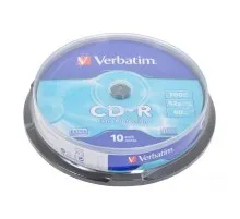 Диск CD Verbatim CD-R 700Mb 52x Cake box 10шт Extra (43437)