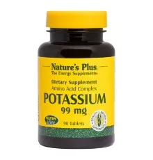 Мінерали Natures Plus Калій, Potassium, Nature's Plus, 99 мг, 90 таблеток (NTP3370)