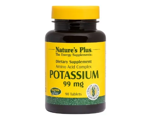 Мінерали Natures Plus Калій, Potassium, Natures Plus, 99 мг, 90 таблеток (NTP3370)