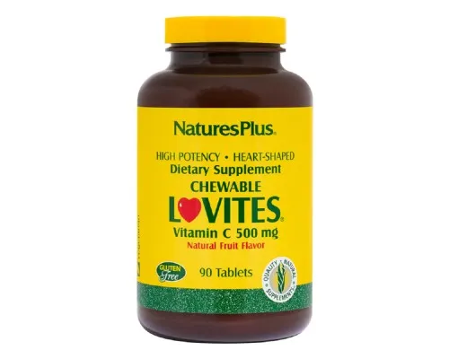 Вітамін Natures Plus Вітамін C, Vitamin C Lovites, 500 мг, Natures Plus, 90 жува (NTP2447)