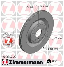 Тормозной диск ZIMMERMANN 100.3362.20