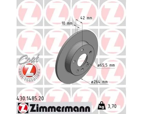 Тормозной диск ZIMMERMANN 430.1485.20