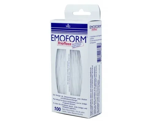 Зубная нить Dr. Wild Emoform Triofloss суперфлосс 100 шт. (7611841137508)