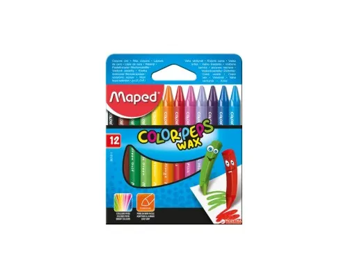 Олівці кольорові Maped Color Peps Wax Crayons воскові 12 кольорів (MP.861011)