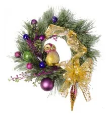Різдвяний вінок Novogod`ko Лісова сова з декором 15 см (904480)