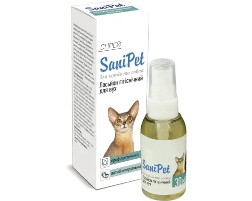 Спрей для тварин Природа Sani Pet догляд за вухами для котів та собак 30 мл (4820150200596)