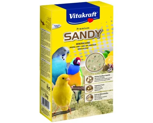 Пісок для птахів Vitakraft Sandy з мінералами вбирний 2 кг (4008239110039)