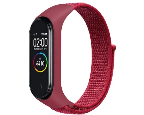 Ремешок для фитнес браслета BeCover Nylon Style для Xiaomi Mi Smart Band 5/6 Red (705431)