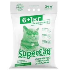 Наполнитель для туалета Super Cat Древесный впитывающий с ароматизатором 6+1 кг (12 л) (3552)