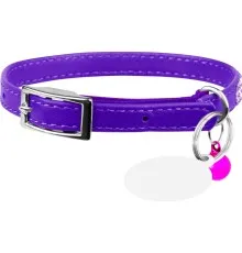 Ошейник для животных WAUDOG GLAMOUR "Цветочек" с резинкой и стразами для кошек (фиолетовый) (32559)