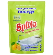 Засіб для ручного миття посуду Splito Лимон дой-пак 500 мл (4820049383560)