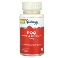Антиоксидант Solaray Пирролохинолин, 10 мг, PQQ, 30 вегетарианских капсул (SOR-52747)