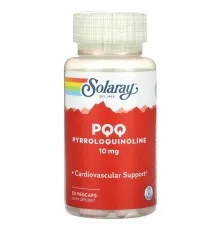 Антиоксидант Solaray Пирролохинолин, 10 мг, PQQ, 30 вегетарианских капсул (SOR-52747)