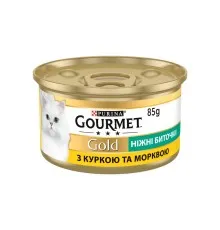 Влажный корм для кошек Purina Gourmet Gold. Нежные биточки с курицей и морковью 85 г (7613035442207)
