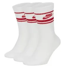 Шкарпетки Nike U NK NSW EVERYDAY ESSENTIAL CR 3PR DX5089-102 38-42 3 пари Білий/Червоний (196148786170)