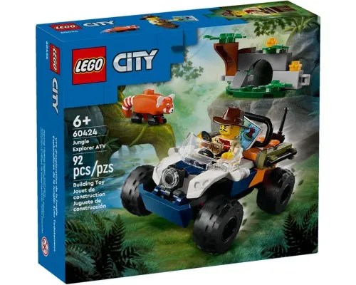 Конструктор LEGO City Квадроцикл для исследования джунглей Миссия Красной панды (60424)
