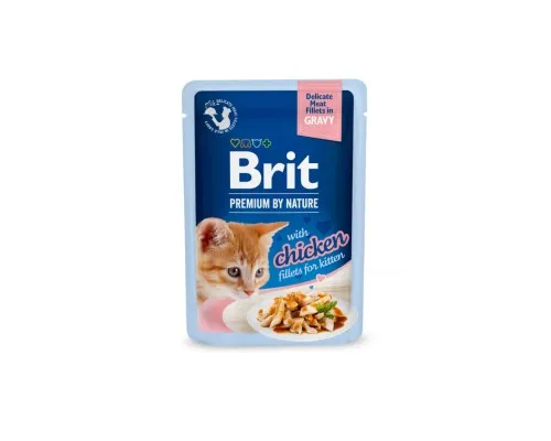 Влажный корм для кошек Brit Premium Delicate Fillets in Gravy Chicken for Kitten (8595602570652)