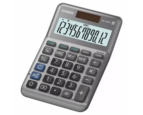 Калькулятор Casio MS-120FM-WA-EP, сірий (CALC-CAS-MS-120FM-WA)