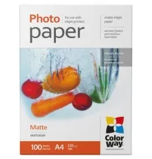 Фотобумага ColorWay A4 220г matte 100л (PM220100A4)