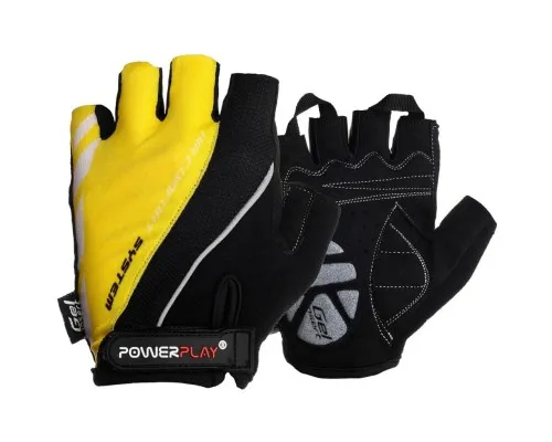 Велоперчатки PowerPlay 5024 Black/Yellow L (5024D_L_Yellow)