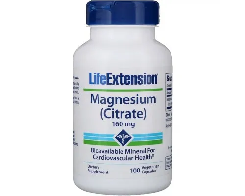 Минералы Life Extension Цитрат Магния, Magnesium (Citrate), 160 мг, 100 Капсул (LEX-16821)