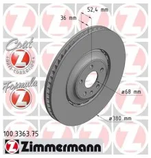 Гальмівний диск ZIMMERMANN 100.3363.75