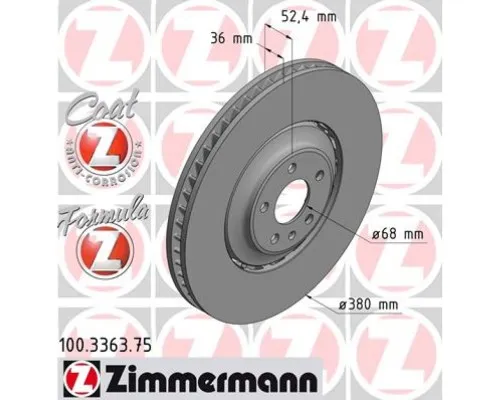 Тормозной диск ZIMMERMANN 100.3363.75