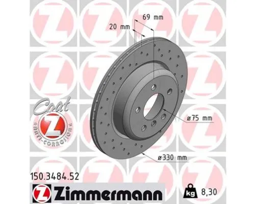 Гальмівний диск ZIMMERMANN 150.3484.52