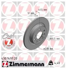 Тормозной диск ZIMMERMANN 430.1497.20