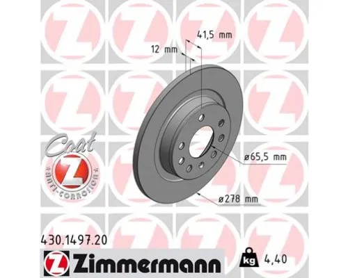 Тормозной диск ZIMMERMANN 430.1497.20