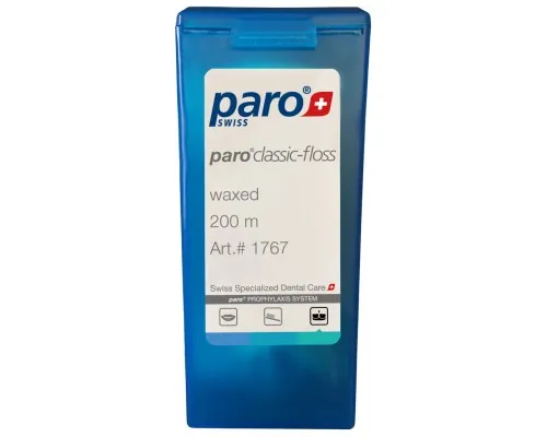 Зубна нитка Paro Swiss classic-floss вощена з мятою і фторидом 200 м (2100000018680)