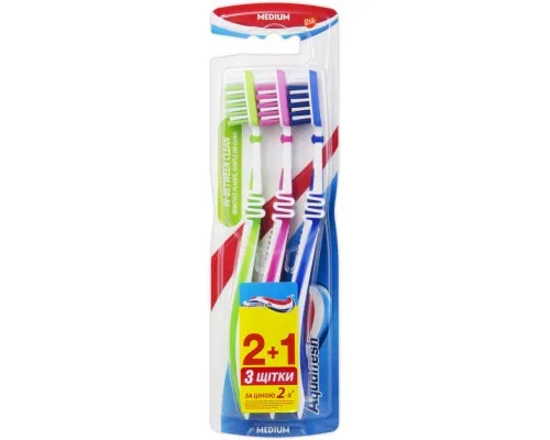 Зубна щітка Aquafresh In-between Clean Medium 3 шт. (5054563931085)