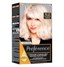 Фарба для волосся L'Oreal Paris Preference 10.21 - Світло-світло русявий перламутровий (3600521042687)
