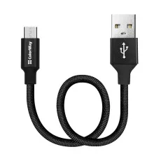 Дата кабель USB 2.0 AM to Micro 5P 0.25m black ColorWay (CW-CBUM048-BK)