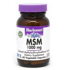 Минералы Bluebonnet Nutrition МСМ 1000 мг, MSM, 60 вегетарианских капсул (BLB0958)
