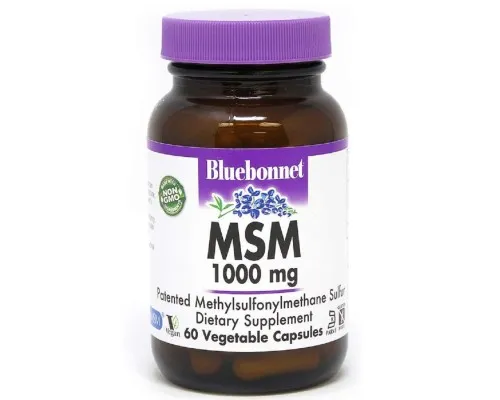 Мінерали Bluebonnet Nutrition ЧСЧ 1000 мг, MSM, 60 вегетаріанських капсул (BLB0958)