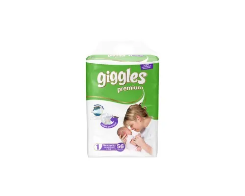 Підгузки Giggles Premium Newborn 2-5 кг 56 шт. (8680131201624)
