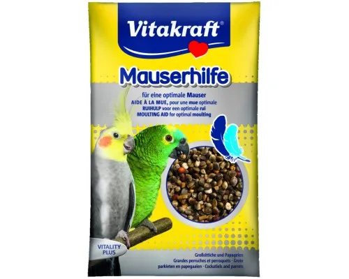 Вітаміни для птахів Vitakraft Mauserhilfe для середніх та великих папуг 25 г (під час линьки) (4008239213396)