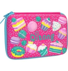 Пенал Cool For School з тисненням 1 відділення Фуксія (QT-3993-Rosered)