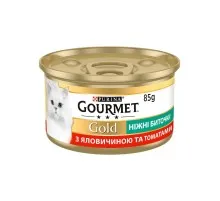 Влажный корм для кошек Purina Gourmet Gold. Нежные биточки с говядиной и томатами 85 г (7613035442474)