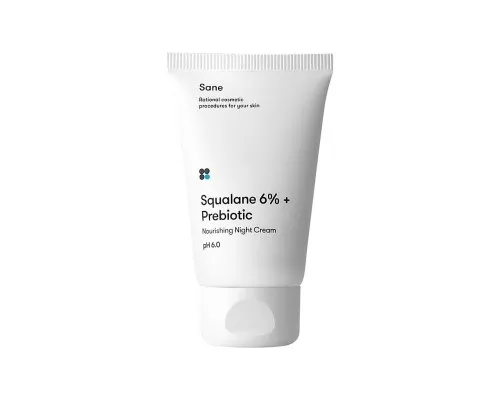 Крем для лица Sane Squalane 6% + Prebiotic Nourishing Night Cream pH 6.0 Ночной с пребиотиком и скваланом 40 мл (4820266830373)